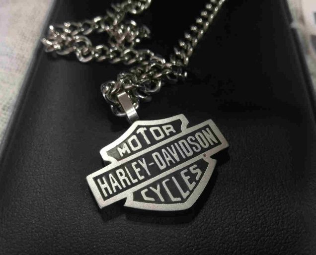 Collier Harley-Davidson Hommes Bar & Shield Curve Link Acier