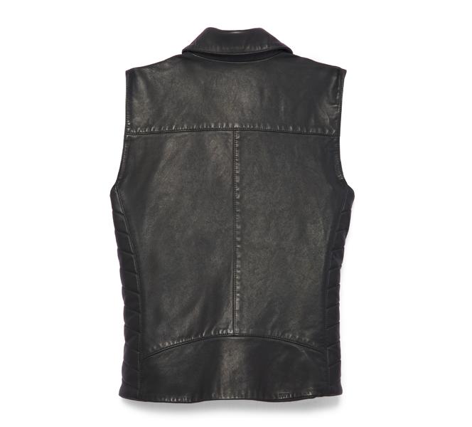 Gilet En Cuir Véritable Harley-Davidson Electra - Taille XS Femme - Noir Clouté NEUF
