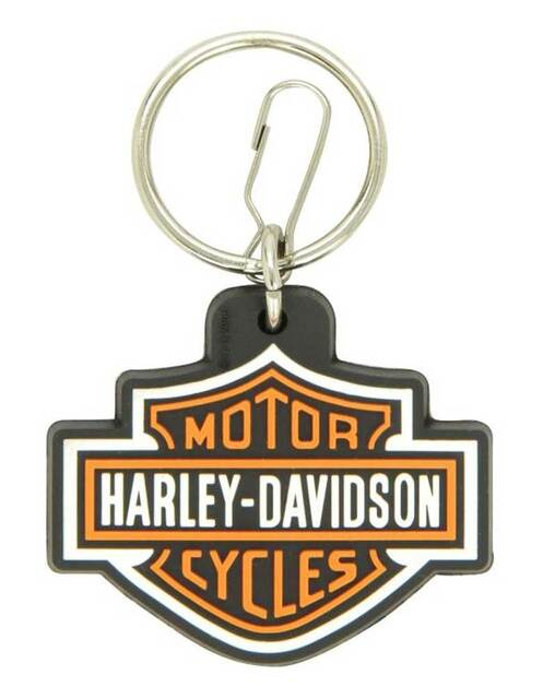 Porte-clés Harley-Davidson Bar & Shield Logo, matériau caoutchouté