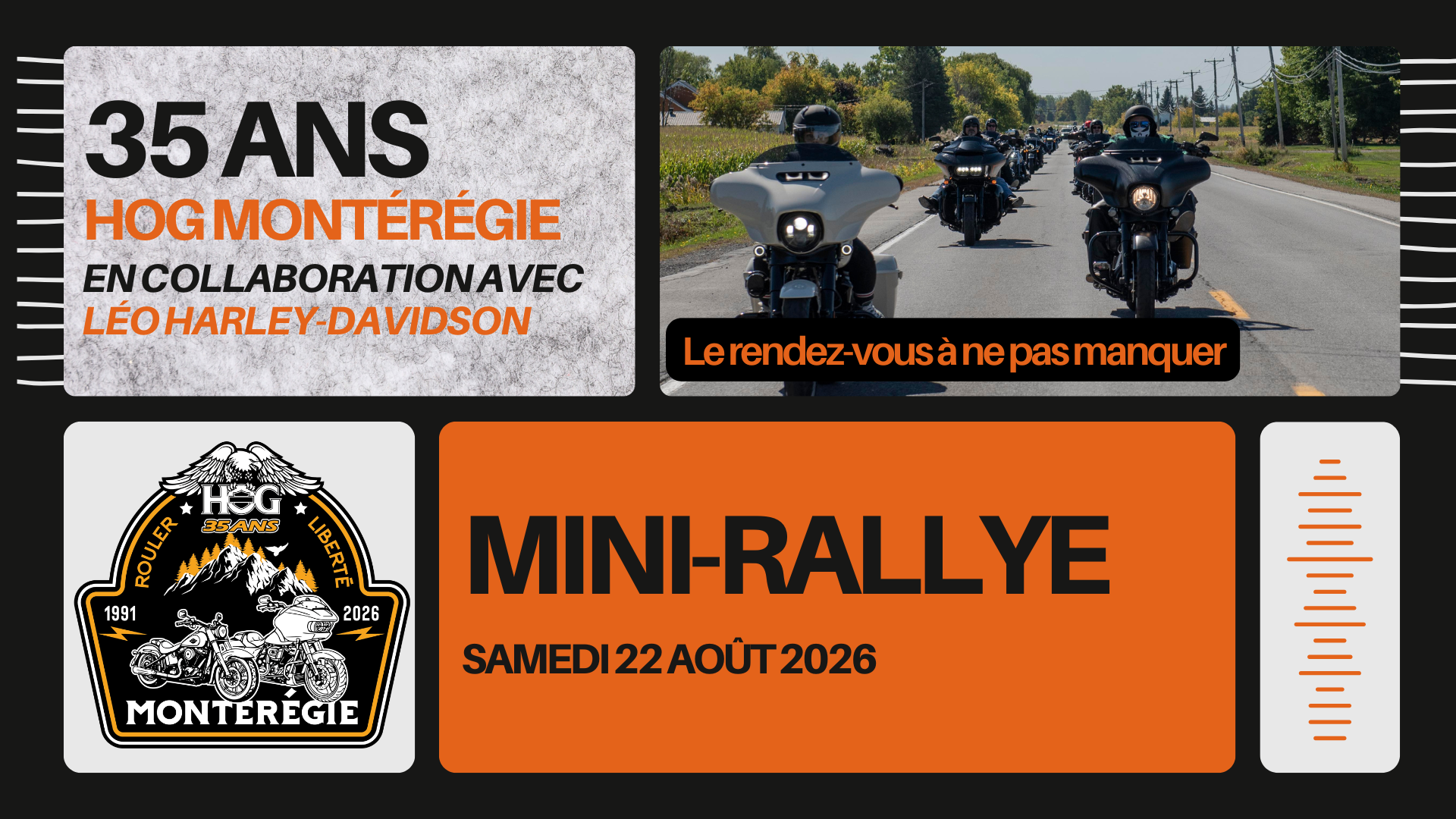 Billets pour le party 35e anniversaire du chapitre HOG Montérégie.